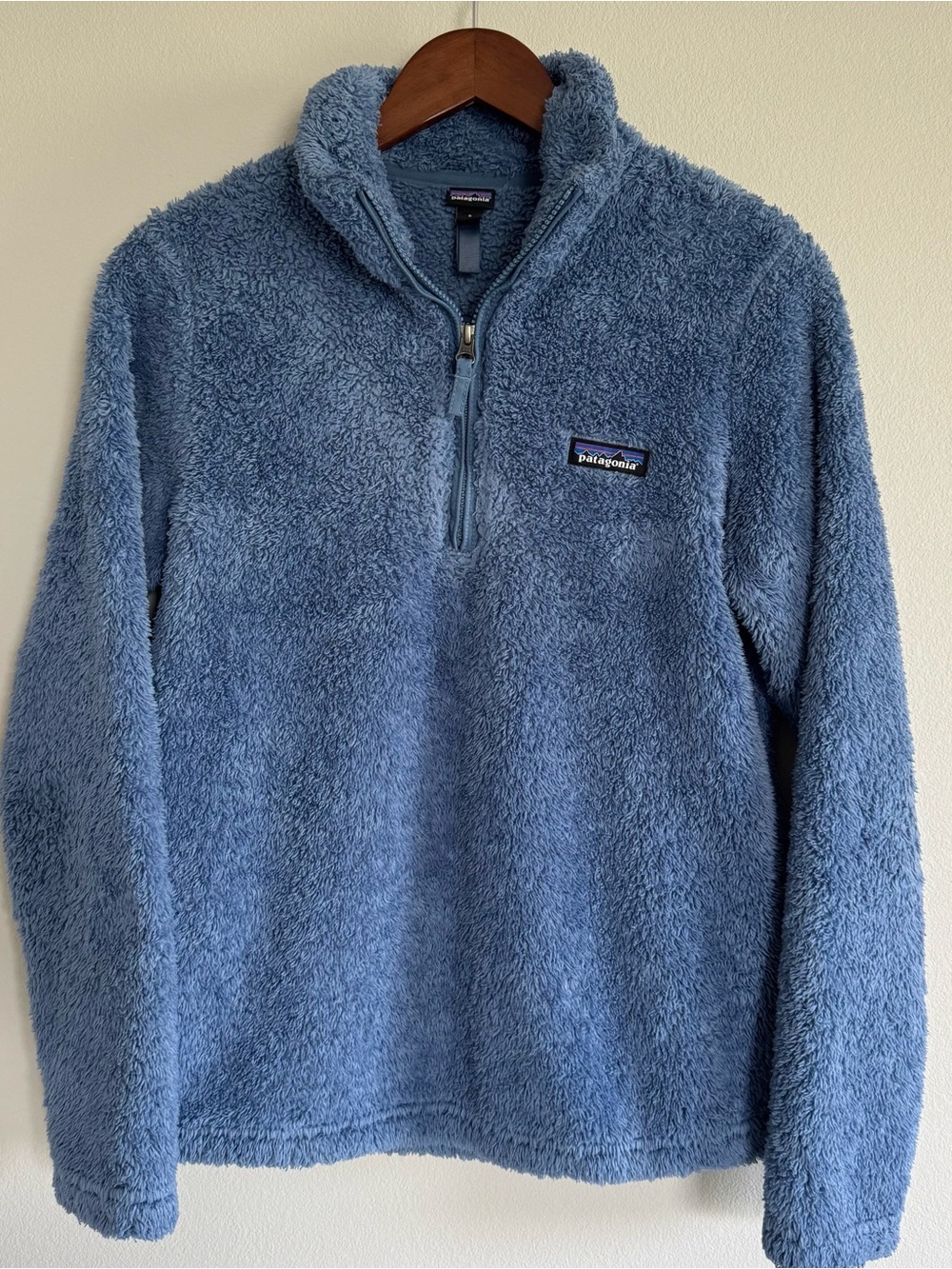 Patagonia Los Gatos 1/4 Zip Fleece Pullover Sherpa Blue Small